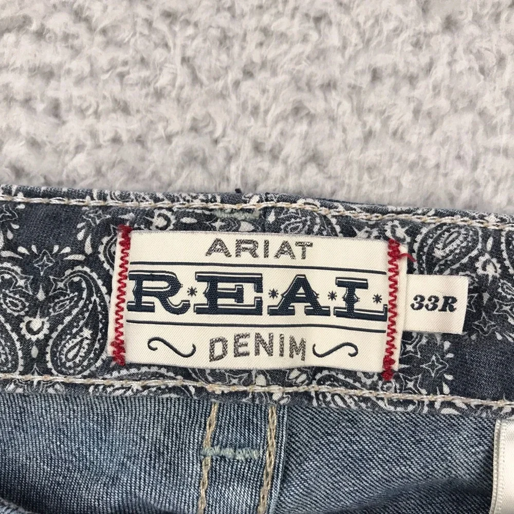 Ariat REAL Jeans Womens 33‎ (37x30) Mid Rise Bootcut Western Flare Stretch Denim